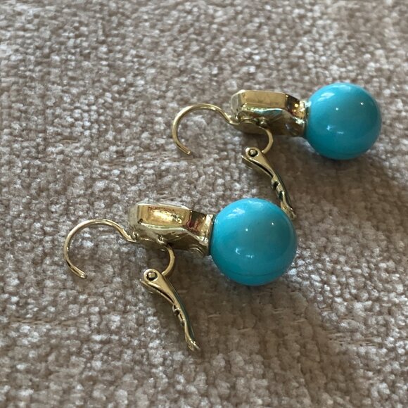 Anne Klein Vintage Faux Turquoise Pearl & Citrine Glass Stone Necklace Set - Picture 15 of 15